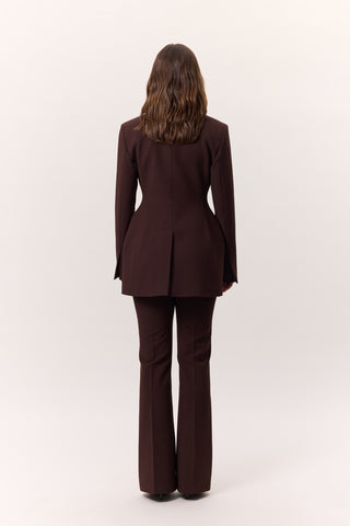 Premium Dolgulu Kesim Blazer Kahverengi