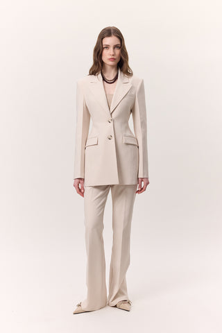 Premium Padded Fit Blazer Stone