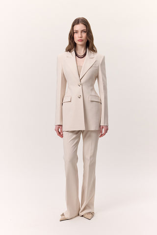 Premium Padded Fit Blazer Stone