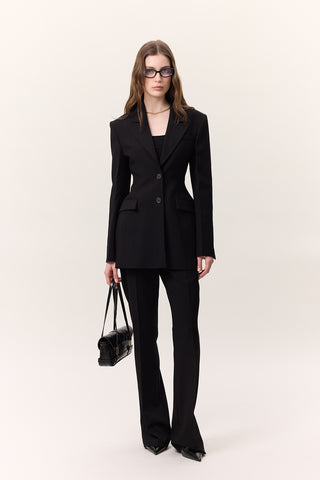 Premium Dolgulu Kesim Blazer Siyah