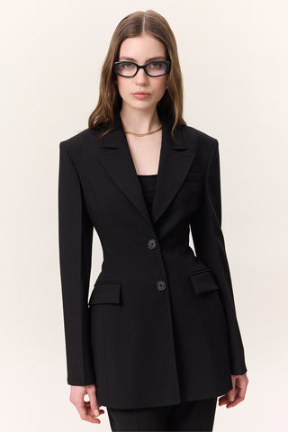 Premium Dolgulu Kesim Blazer Siyah