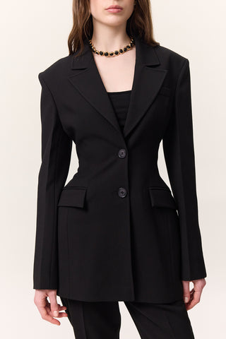 Premium Dolgulu Kesim Blazer Siyah