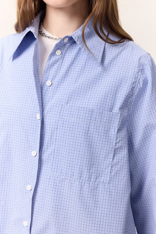 Wide-Sleeve Patterned Shirt Plaid