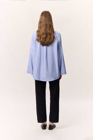 Wide-Sleeve Patterned Shirt Plaid