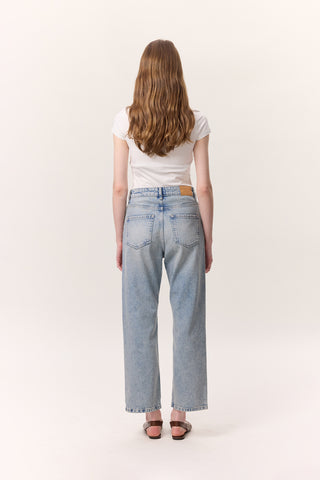 High-Waist Straight-Fit Jeans Light Blue