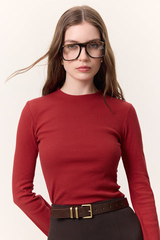 Flared Sleeve Bodysuit Red