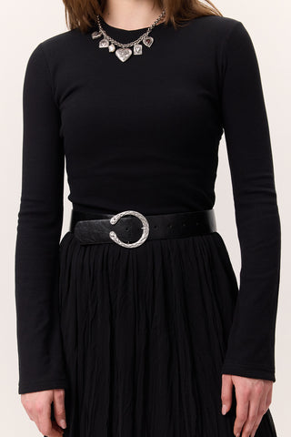 Flared Sleeve Bodysuit Black