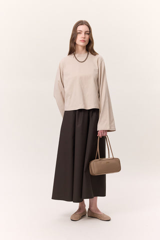 Cropped Long-Sleeve T-Shirt Stone