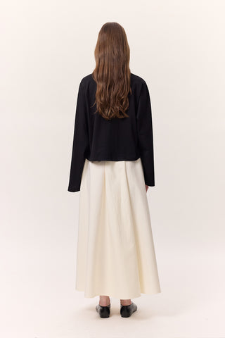 Cropped Long-Sleeve T-Shirt Black