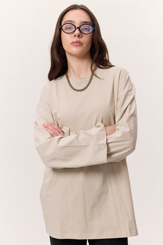 Oversize Long Sleeve T-Shirt Stone