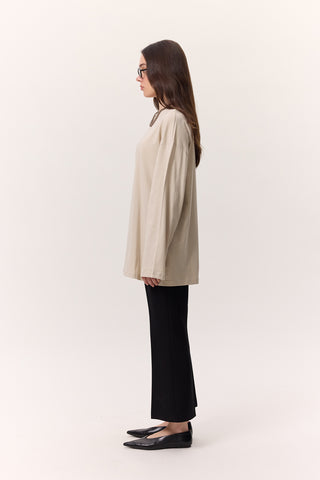 Oversize Long Sleeve T-Shirt Stone