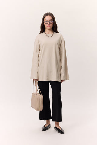 Oversize Long Sleeve T-Shirt Stone