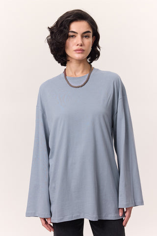Oversize Long Sleeve T-Shirt Blue