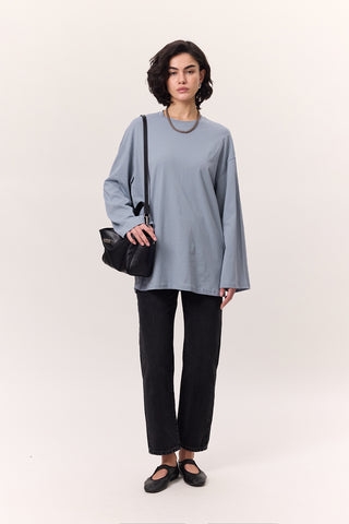 Oversize Long Sleeve T-Shirt Blue