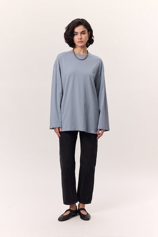 Oversize Long Sleeve T-Shirt Blue