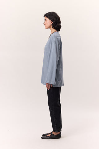 Oversize Long Sleeve T-Shirt Blue