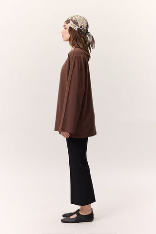 Oversize Long Sleeve T-Shirt Brown