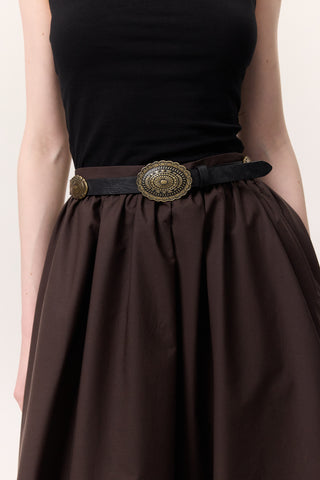 Embossed Buckle Belt Black