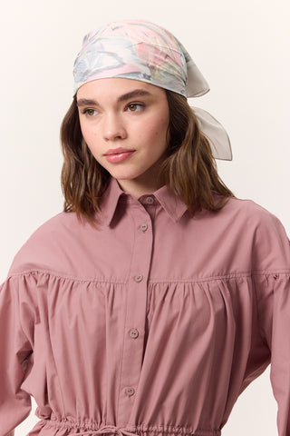 Patterned Satin Scarf Sofia Green