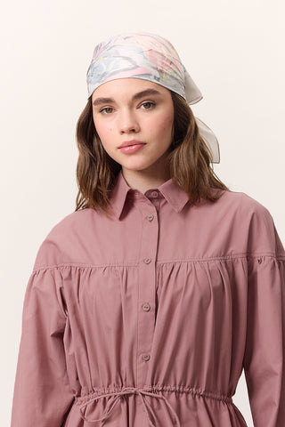 Patterned Satin Scarf Sofia Green