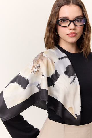 Patterned Satin Scarf Ruby