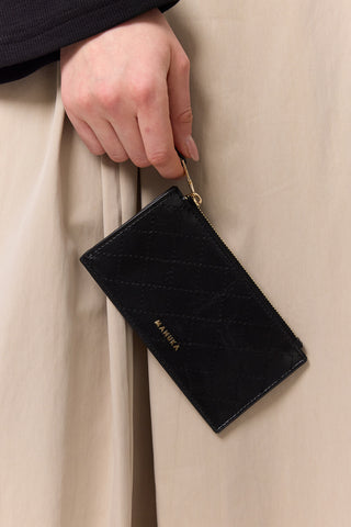 Zip Closure Cardholder Black