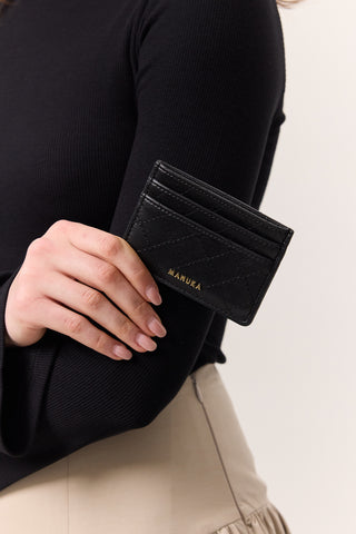 Quilted Wallet With Cardholder Black