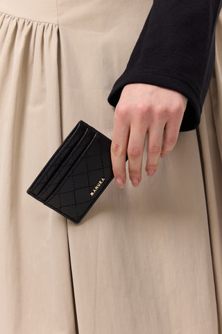 Quilted Wallet With Cardholder Black