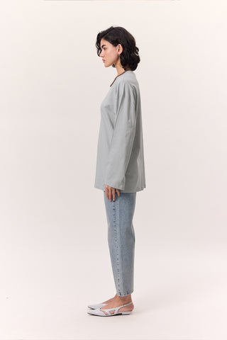 Oversize Long Sleeve T-Shirt Light Blue