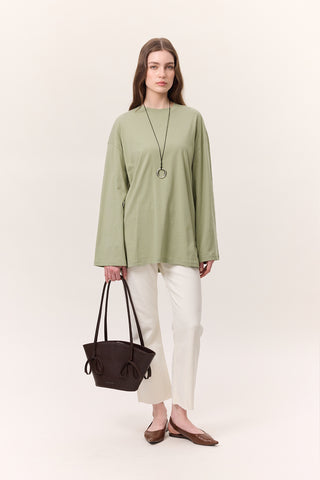 Oversize Long Sleeve T-Shirt Pistachio Green
