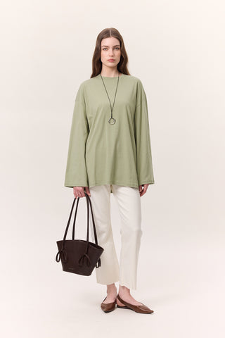 Oversize Long Sleeve T-Shirt Pistachio Green
