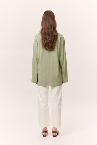 Oversize Long Sleeve T-Shirt Pistachio Green