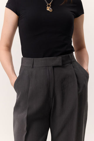 Pileli Tencel Pantolon Antrasit