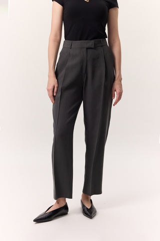 Pileli Tencel Pantolon Antrasit