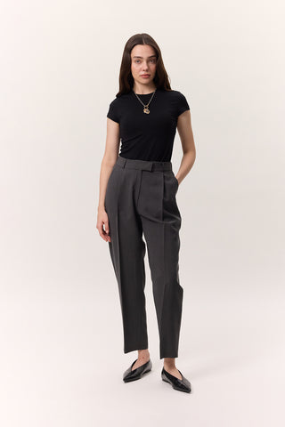 Pileli Tencel Pantolon Antrasit