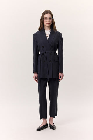 Pleated Tencel Trousers Indigo