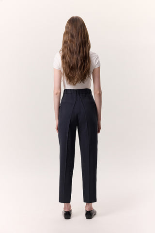 Pileli Tencel Pantolon Indigo