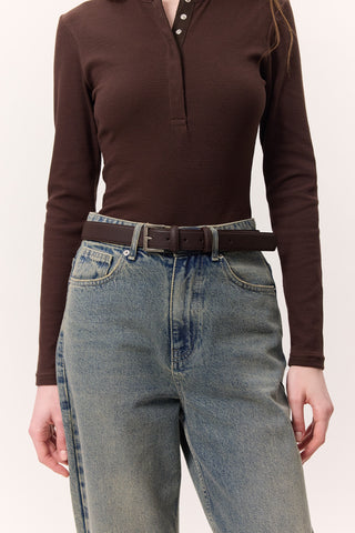 Square Buckle Belt Brown