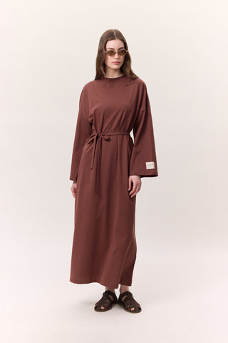 Long Oversized Dress Bark Brown