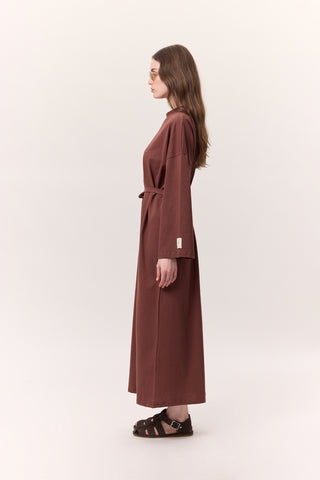 Long Oversized Dress Bark Brown