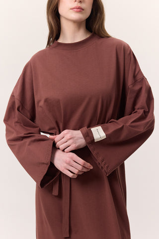 Long Oversized Dress Bark Brown