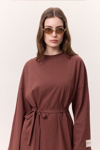 Long Oversized Dress Bark Brown