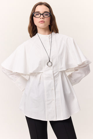 Cape Detail Shirt Ecru