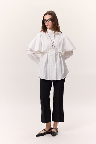 Cape Detail Shirt Ecru