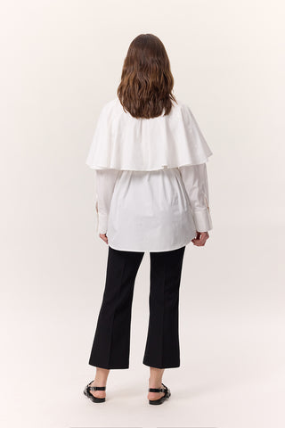 Cape Detail Shirt Ecru