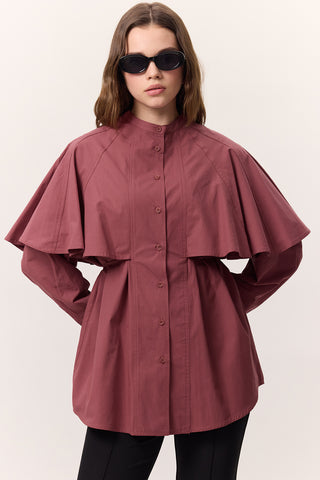 Cape Detail Shirt Dusty Rose