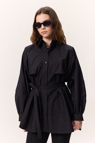 Trench-Style Shirt Black