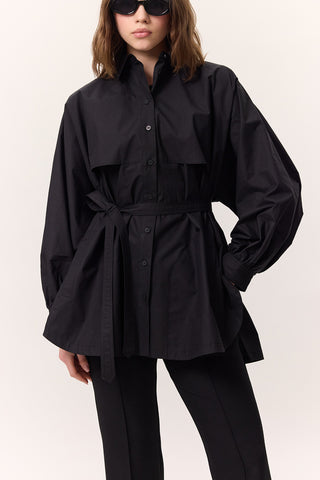 Trench-Style Shirt Black
