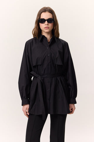 Trench-Style Shirt Black