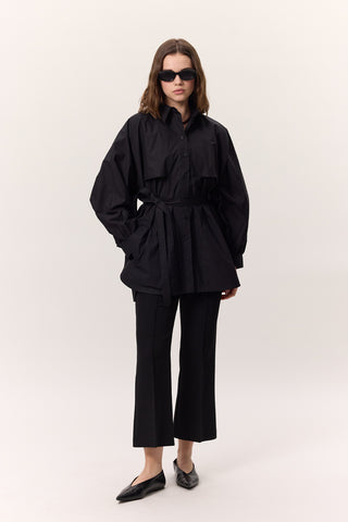 Trench-Style Shirt Black